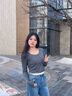 森馬（Semir）毛衣女短款假兩件正肩顯瘦2025春季新款緊身絞花毛衫慵懶氣質(zhì) 白灰色調(diào)00312 M 160/84A 曬單實拍圖