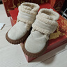 天丂雪地靴女厚底加絨保暖女鞋冬季休閑百搭短筒靴子時(shí)尚學(xué)生加厚棉鞋 魔術(shù)貼雪地靴【米白色 36碼】 曬單實(shí)拍圖