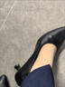 貞喜氣法式尖頭細跟單鞋女黑色軟皮高跟鞋舒適氣質(zhì)百搭職業(yè)工作鞋禮儀 黑色 6cm 37 后跟可踩 曬單實拍圖