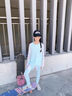 優(yōu)優(yōu)1點（Yoyo one）女童運動套裝春秋2025新款兒童跑步速干衣夏季褲裙大童瑜伽訓練服 19565淺藍色+2139彩色 160 160 曬單實拍圖