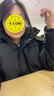 妍莉芬（yanlifen）黑色連帽羽絨棉服女短款2025年冬季新款加厚棉襖小個(gè)子棉衣外套女 黑色 M 約120斤以?xún)?曬單實(shí)拍圖