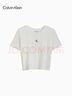 Calvin KleinJeans25春夏新款女士經(jīng)典ck字母印花潮流短款短袖T恤47AB213 YAF-月光白 S 曬單實拍圖