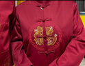 拾福中老年唐裝情侶套裝春秋季大壽星外套爺爺奶奶喜慶服裝中國風(fēng)唐裝 紅色秋款+黑褲套裝 2XL 女款 （125-135斤） 曬單實(shí)拍圖