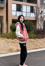 安踏（ANTA）關曉彤同款美式復古外套女夏季刺繡針織運動上衣棒球服162518701S 芍漿粉-2 S (女160) 曬單實拍圖