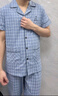 芬之伴睡衣男夏季純棉短袖長褲薄款夏天男士全棉加大碼半袖男家居服套裝 9980淺藍-全棉 3XL (180-200斤穿) 曬單實拍圖