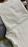 馬登女裝 美式白色牛仔高腰闊腿褲寬松口袋工裝褲直筒休閑長(cháng)褲子秋季 米白色 馬登工裝 L 曬單實(shí)拍圖