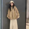 派吉鯊2025新款卡其色夾棉棉服外套女秋冬小個(gè)子寬松韓系感棉襖春秋 【卡其色】【外套女冬季加厚/秋 M 45/55kg 曬單實(shí)拍圖