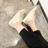 NINE WEST/玖熙平底德訓鞋女平底時(shí)尚休閑鞋 NR510901CK 淺金/杏38 曬單實(shí)拍圖