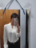 JIOESCv領(lǐng)白襯衫無(wú)領(lǐng)襯衣女職業(yè)裝女裝套裝高級(jí)感西裝內(nèi)搭白色工作服 白色長(zhǎng)袖 M 建議（96-110斤） 曬單實(shí)拍圖
