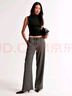 ABERCROMBIE & FITCH女裝24春秋款美式辣妹氣質(zhì)通勤松緊腰闊腿西裝褲KI156-4389 深灰色 S 155/72A 短版 曬單實拍圖