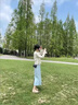 乖甜星法式荷葉邊長(cháng)袖襯衫女春款大碼胖mm顯瘦設計感白色娃娃衫雪紡上衣 杏色 M 建議90-100斤 曬單實(shí)拍圖