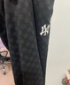 MR-90官方潮牌休閑褲男女同款格子休閑長褲束腳小腳秋冬加絨保暖褲子 51018黑色 2XL（建議155-170斤） 曬單實拍圖