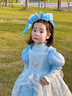 閃動少女（SHANDONGSHAONV）女童重工洛麗塔藍(lán)色艾莎公主蓬蓬裙四季款裙子兒童節(jié)日禮服裙 單件裙子 140 曬單實拍圖