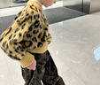 ELLE KIDS童裝 愛心豹紋羊毛混紡套頭毛衣女童冬季高級感短針織衫 豹紋色 150 曬單實(shí)拍圖