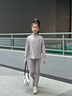 安德瑪（Under Armour）兒童套裝女大童針織休閑舒適運動(dòng)套裝春季運動(dòng)套裝251213176 鉛灰紫 150 曬單實(shí)拍圖