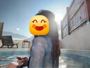 OMOM長(cháng)袖比基尼四件套泳衣女分體性感沙灘度假溫泉泳裝 藍色M 曬單實(shí)拍圖