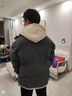DESSO唐獅集團棉服男秋冬季外套夾克連帽襖子保暖寬松假兩件 深灰 M 曬單實(shí)拍圖