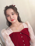 以歐（YIOU）敬酒服新娘酒紅色小個(gè)子結(jié)婚禮服訂婚連衣裙長(zhǎng)袖平時(shí)可穿回門(mén)6002 酒紅色 L （建議108-118斤） 曬單實(shí)拍圖