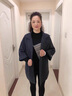 恰凡（QIAFAN）50歲媽媽裝外套洋氣2025春秋新款中老年女裝秋冬季風衣中長款毛呢 A200yyy80 灰色（外套） L  （推薦115斤以下） 曬單實拍圖