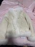 米詩德狐貍毛麂皮絨羽絨服女鵝絨韓版高級感狐貍毛羽絨服短外套女冬裝氣 米白色 M 曬單實(shí)拍圖