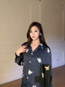 GP Memory周深白鹿同款睡衣女印花小狗法斗夏季情侶家居服生日禮物禮盒裝 黑色小狗【長(zhǎng)袖長(zhǎng)褲】ins卡通風(fēng) L 女款【推薦100-120斤】 曬單實(shí)拍圖
