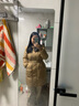 艾萊依翻領(lǐng)羽絨服女中長(zhǎng)款氣質(zhì)通勤披肩設(shè)計(jì)感女式外套 秋葉黃165 曬單實(shí)拍圖