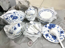 漢茗景德鎮(zhèn)正宗青花瓷中式碗盤餐具整套喬遷之喜禮物骨瓷碗筷套裝高檔 （正品保證）38件丨配高檔錦盒 曬單實(shí)拍圖