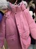 戴維貝拉（DAVE＆BELLA）女童羽絨服加厚中大童外套保暖冬季大童羽絨衣女孩兒童連帽外衣 紫粉色-N 120 cm（建議身高110-120cm） 曬單實(shí)拍圖
