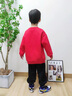 真維斯童裝男童加絨衛(wèi)衣2025新款兒童紅色拜年服女童羊羔絨上衣加厚保暖冬裝 【加厚羊羔絨】紅/戴帽新年 110 曬單實拍圖