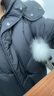 艾萊依甜美羽絨服女短款可脫卸狐貍毛領(lǐng)連帽保暖冬外套 炭黑色 S 曬單實(shí)拍圖