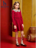 哈吉斯（HAZZYS）品牌童裝女童連衣裙冬季新款新年紅品彈力長(cháng)袖裙 經(jīng)典紅 145 曬單實(shí)拍圖