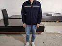薇欣琪 工作服套裝男長(cháng)袖秋冬車(chē)間維修勞保反光條工程汽修中鐵款制服 春秋長(cháng)袖款藏藍套裝 XL 175 曬單實(shí)拍圖