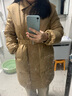 艾萊依翻領(lǐng)羽絨服女中長(zhǎng)款氣質(zhì)通勤披肩設(shè)計(jì)感女式外套 秋葉黃165 曬單實(shí)拍圖