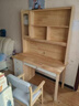 智新木王全實(shí)木書(shū)桌學(xué)習桌帶書(shū)架一體學(xué)生家用書(shū)柜初中作業(yè)桌寫(xiě)字臺電腦桌 1.2米胡桃色單桌  曬單實(shí)拍圖