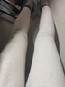 古今（GUJIN）羊毛蠶絲加厚保暖褲女秋冬棉褲加絨打底褲女褲高腰秋褲女燕麥L 曬單實(shí)拍圖
