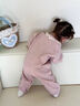 班喜迪嬰兒衣服春裝嬰幼兒連體衣洋氣公主長袖女寶寶外出服春秋哈衣爬服 粉色 80cm 曬單實拍圖