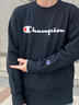 Champion冠軍衛(wèi)衣男2024秋季新款美式潮牌大草寫純棉圓領(lǐng)上衣 黑色 2XL  曬單實拍圖