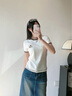 Teenie Weenie小熊女裝短袖T恤2025夏季新款活力時(shí)髦撞色圓領(lǐng)上衣 象牙白 S (160) 曬單實(shí)拍圖