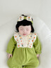 優(yōu)奇嬰兒衣服秋裝綠色外出服滿(mǎn)月哈衣新生兒長(cháng)袖超萌女寶寶連體衣春秋 鮮花刺繡綠 80cm 曬單實(shí)拍圖