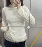 燦圖純欲蕾絲半高領(lǐng)長(cháng)袖T恤女秋冬季小香風(fēng)修身顯瘦德絨打底衫上衣服米白色M 曬單實(shí)拍圖