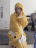 菲洛曼奶龍睡衣兒童睡袍秋冬季小套頭男女保暖法蘭絨奶濃連體 小奶龍睡袍+褲子 L 建議身高165-179 曬單實(shí)拍圖