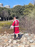 羅蒙漢服女童冬季兒童加厚中國風(fēng)女孩拜年服新中式旗袍演出服 紅色130 曬單實(shí)拍圖