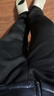 GENIOLAMODE加絨褲子男士冬季保暖羊羔絨休閑時尚百搭長褲束腳棉褲 黑色 L 曬單實拍圖