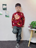 史努比兒童毛衣紅色馬年男童過(guò)年衣服2026新款女童新年秋冬季男孩拜年服 【新年柿柿如意毛衣】紅 120 曬單實(shí)拍圖