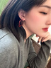古婷2025年新款爆款復古安可拉紅方形耳圈女新年耳飾夸張耳環(huán)氣質(zhì)耳釘 45mm大號 安可拉紅方形 曬單實(shí)拍圖