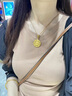 妙聚福金包銀吊墜八寶羅盤黃金999足金古法八瑞吉祥女項鏈福字鏤空 金0.8克 八瑞吉祥福字吊墜+黑繩 約17克  1個 曬單實拍圖