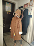 巴帝巴帝女童冬季加絨外套2024新時(shí)髦洋氣中大兒童加長(cháng)款皮毛一體毛呢上衣 咖色 150cm 曬單實(shí)拍圖