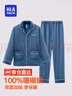 海瀾之家男士睡衣男冬季長毛絨珊瑚絨翻領(lǐng)加絨加厚家居服套裝睡衣冬季男 深藍 3XL -185/110(170-190斤) 曬單實拍圖