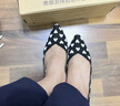 MALOVE MZ王妃鞋2025新款?lèi)?ài)心舒適平底鞋淺口尖頭單鞋女工作鞋 白+黑（腳寬建議拍大一碼） 37 曬單實(shí)拍圖