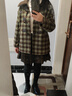 百圖betu女裝冬季新款半身裙高腰毛呢格紋A字百褶裙裙子女2411T68 咖格 L 曬單實(shí)拍圖